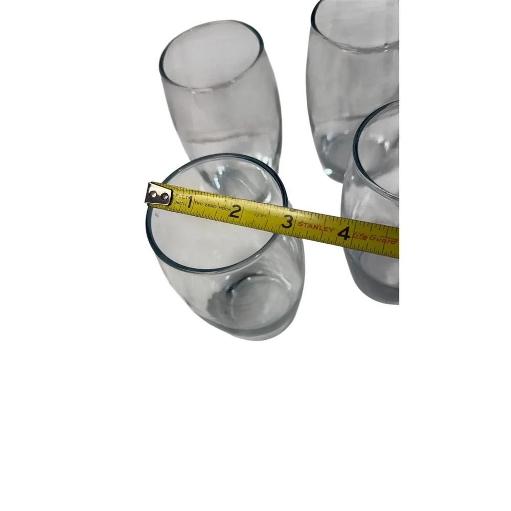 Stemless Wine Glasses Tumblers 6 Inch Tall Drinking Set of 6 Clear